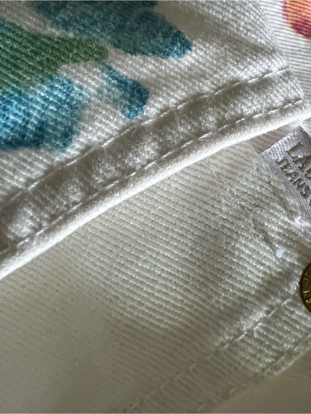 Ralph Lauren White  Floral Painted  Jeans - Picture 6 of 9